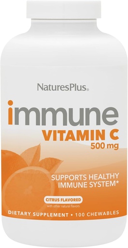 [BRSWYBILCR4AODLK] NaturesPlus Imūnais C vitamīns, Citrus - 100 chewables - All-Natural Imūnsistēmas Support - High-Potency Formula with Bioflavonoids & Superfoods - Non-Acidic & Maigs on The Stomach - 100 Servings