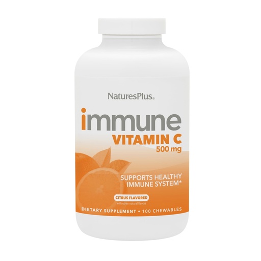 [BRSWYBILCR4AODLK] NaturesPlus Immune Vitamin C, Citrus - 100 Chewables - All-Natural Immune System Support - High-Potency Formula with Bioflavonoids & Superfoods - Non-Acidic & Gentle on the Stomach - 100 Servings