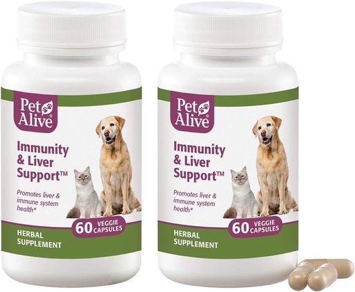 [BRSWYAQNCN6AGHLJ] PetAlive Immunity and Liver Support Veggie Cap 2 Pack
