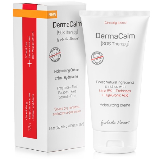 [BRSWG2QRBMAWE3T7] Clinically Tested DermaCalm SOS Therapy - Eczema Psoriasis Dermatitis Prone, Dry Skin - Urea 8%, Probiotics w/Best Natural Ingredients - Itchy, Severely Dry, Scaly Skin. Adults & Kids, Eczema Cream