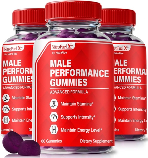 [BRSRAA36CMOW2FDP] (3 Pack) Nitro Fuel X Gummies - Official Nitro Fuel X Ultimate For Men, Nitro Fuel X ME For Performance and Overall Health, All Natural NitroFuel X ME Gummy, NitroFuel X Ultimate Gomitas (180 Gummies)