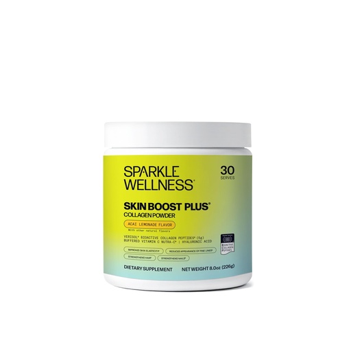 [BRSWGBT6AQBW2H3H] Sparkle Wellness VERISOL Bioactive Hydrolyzed Collagen Peptides | Collagen Powder with Vitamin C & Hyaluronic Acid for Hair, Skin, and Nail Health | Skin Boost Plus (Acai Lemonade) [30-Serves]
