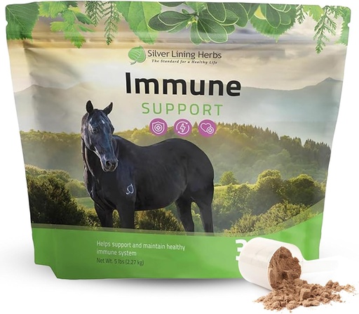 [BRSWIZDRO4BRKHLM] Silver Lining Herbs Immune Support for Horses – Natural Horse Supplements for Immune System, Stamina & Detox – Herbal Horse Health Formula – 5 lb (300 Servings)