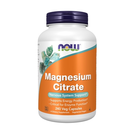 [BRSWGZDRAQORYDIY] NOW Foods Supplements, Magnesium Citrate, Enzyme Function*, Nervous System Support*, 240 Veg Capsules