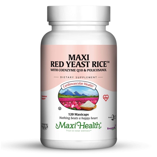 [BRSWIYAKCUOQ223Y] Maxi Health Red Yeast Rice 600 mg – Red Yeast Rice with CoQ10 and Policosanol for Daily Support for Heart Wellness – Vegan, Kosher (120 Count (Pack of 1))