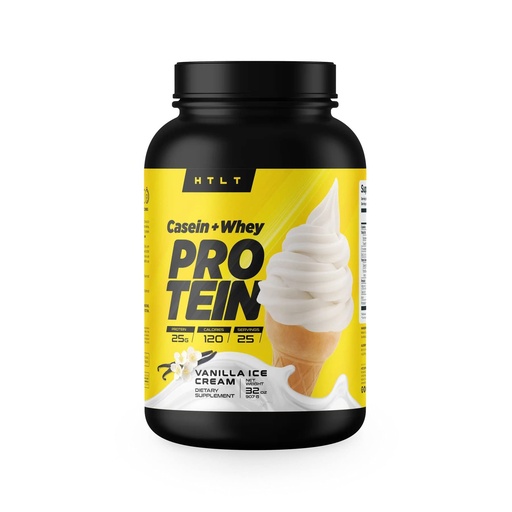 [BRSRMC3QARYGG2Q2] Casein + Whey Protein by HTLT | Whey & Casein Protein Shake Powder | Slow-Release Whey & Casein Protein for Sustained Energy | Casein Protein Powder for Baked Treats, Vanilla Ice Cream