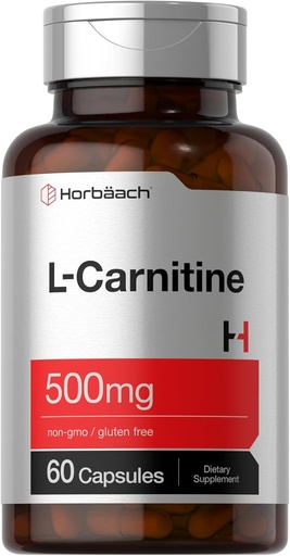 [BRSROZAHOIOQ22TV] Horbäach L Carnitine Suplemento 500mg Silencio 60 Capsules Silencioso como L-Carnitine L-Tartrate ← Non-GMO y Gluten Free