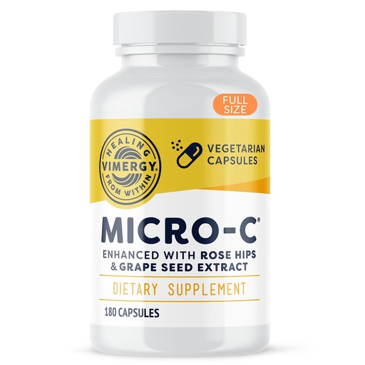 [BRSWYZYQORYRAHL5] Vimergy Micro-C® Vitamin C Capsules – 500mg per Capsule, Supports Immune Health*, Promotes Collagen Production, Supports Healthy Bones*, Kosher, Vegan & Gluten-Free, Regular Size 180 Capsules
