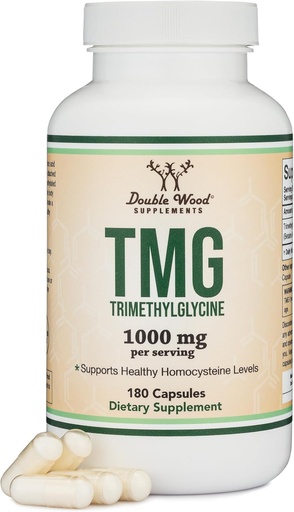 [BRSROAYTOYGWK3T6] Çift Wood Supplements TMG Tritilglycine Supplement 1000 mg Per Service, 180 Capsules (TMG Supplements for Homocysteine Control) Gerçek TMG, Fishy Mix, Gluten Free, Non-GMOMO