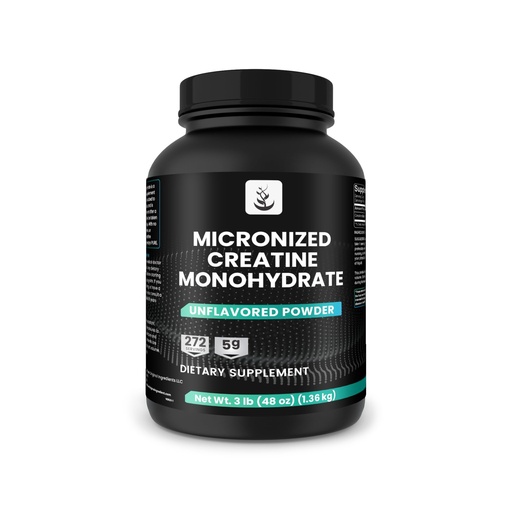 [BRSRMBIFPMMQED3K] Pure Original Ingredients, Creatine Monohydrate, 3 Lb | For pre- and post-workout shakes, smoothies, and homemade sports drinks