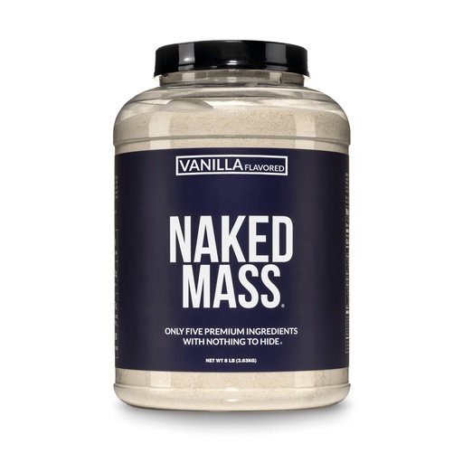 [BRSWKGYGOYOR4AYZ] NAKED Vanilla Mass - All Natural Vanilla Weight Gainer Protein Powder - 8lb Bulk, NSF Certified, GMO Free, Gluten Free & Soy Free, No Artificial Ingredients - 1,260 Calories - 11 Servings