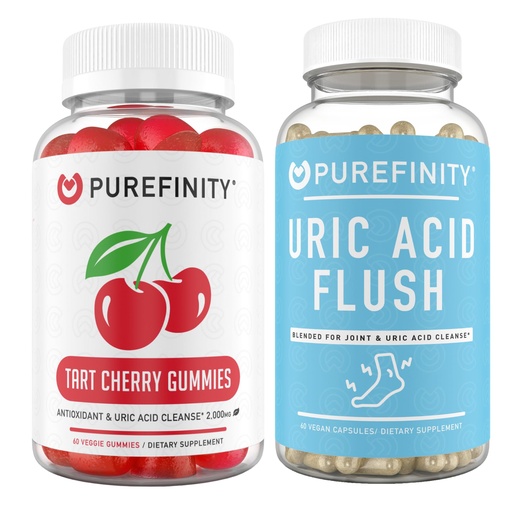 [BRSRABQ5AUIR42D6] PUREFINITY Uric Acid Flush & Cleanse Capsules + Tart Cherry Gummies