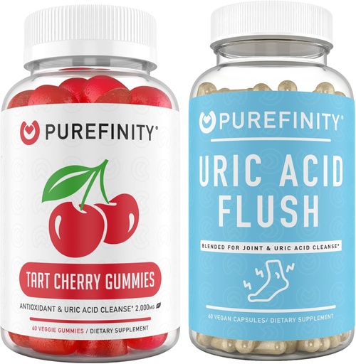 [BRSRABQ5AUIR42D6] Uric Acid Flush & Cleanse Capsules + Tart Cherry Gummies