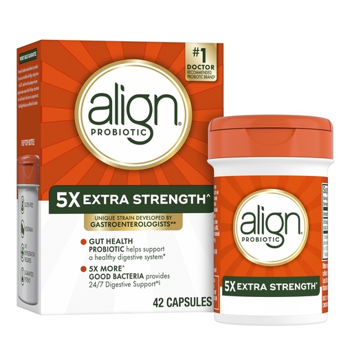 [BRSWGGLQPMHBOALA] Align Probiotic, Extra Strength, Probiotics for Women and Men, Probiotics for Men, Probiotic Capsules have 5X CFUs, 42 Capsules