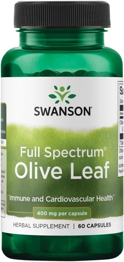 [BRSWIYLQOECACEA3] Swanson Full Spectrum Olive Leaf 400 Miligram 60 Capsules