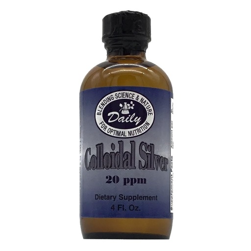 [BRSWKZYYAQORQGQ5] Daily Manufacturing Colloidal Silver, 20 ppm (Food Grade) 4 fl oz