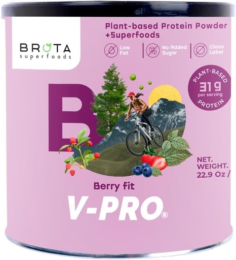 [BRSWYBDQOF6GOHLK] Vegan Protein Powder - Plant-Based Protein for Energy & Muscle Boost - Clean Shake in Berry Blend Flavor