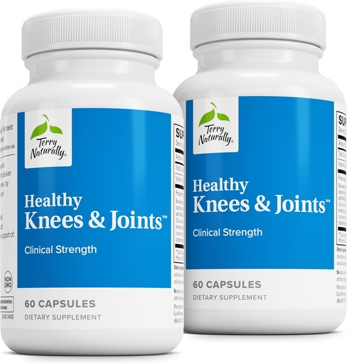 [BRSWKGQYBUMWEYD6] Terry Naturally Healthy Knees & Joints - Dietary Supplement to Support Bone Health & Joint Flexibility - Healthy Knee & Hip Aid with Calcium Fructoborate - 60 Capsules, 2 Pack