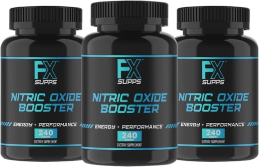 [BRSWIAA6OF4GK2TI] FXSUPPS Nitric Oxide Booster - Nitric Oxide Pre Workout Phụ với L-Arinine và Beta Alanine cho năng lượng, Vascularity, bơm cơ bắp, Tim Y tế, và Blood Bear, 240 bá tước (3-Pack)
