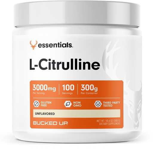 [BRSRMZAOCIARADYY] Bucked Up L-Citrulline 3000mg Powder, Essentials (100 Servings)