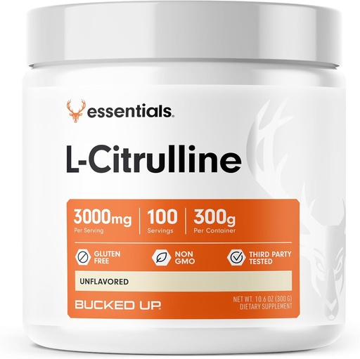 [BRSRMZAOCIARADYY] Bucked Up L-Citrulline 3000mg Powder, Essentials (100 portioner)
