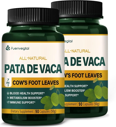 [BRSROBQ5AADWMD3P] Cow's Foot Leaves Capsules Supplement - Berberine with Ceylon Cinnamon Capsules Advanced Formula - All Natural Herbal Health Support with Wereke Extract. 180 Count