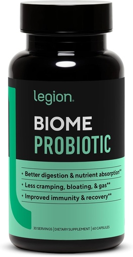 [BRSRMGL3BV6QEEQ7] LEGION Biome Probiotic - Natural Probiotics Gut Health supplement for Women " Men - Probiotic Nutritional supplements Help Reduce Bloating, Cramping " Gas - Colon Health Probiotic Pills, 30 Servings