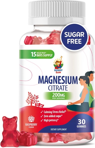 [BRSROAYCOEFA2ADO] Magnesium Gummies for Kids & Adults - 200mg - Calm Magnesium Chews - Magnesium Citrate Chewable Supplement for Mood & Muscle Support