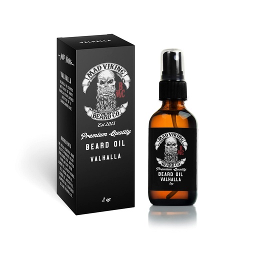 [BRSWGBQCBV4BUFDU] Mad Viking Valhalla Beard Oil - Hydrate, Soften And Grow Your Beard Naturally. Fight Itch And Dandruff With A Smooth Sandalwood & Vanilla Scent, Made In The USA - 2oz