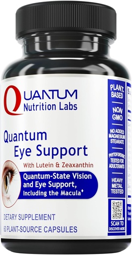 [BRSWIYIRPIPBKYI5] Quantum Nutrition Labs Eye Support - Υγεία ματιών Βιταμίνες, Lutein και Zeaxanthin Συμπληρώματα ματιών για ενήλικες και ηλικιωμένους, Υποστηρίζει Macular Υγεία, Περιέχει Bilberry και Carrot - 60 κάψουλες χορτοφάγων