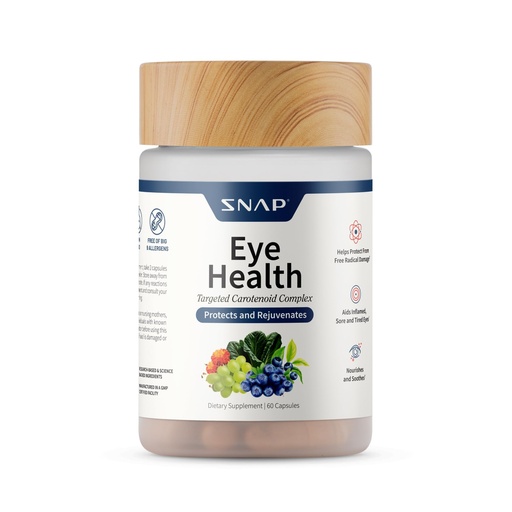 [BRSROYAYBV7QEG32] Snap Supplements Eye Health, Lutein, Zeaxanthin, Bilberry, 60 Capsules | Lycopene, Antioxidant Complex, Polyphenol Blend, Doctor Formulated, Vegan, Gluten Free, Non-GMO, Dietary Supplement Adults