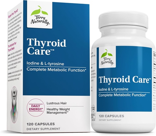 [BRSWIYA7CAMQG2LA] Terry Naturalmente Cuidado de los Tiroides - Immune Health & Energy Support Fórmula - Suplemento Nutricional con Iodine para el apoyo a la salud tiroidea - Suplemento Wellness con L-Tyrosine - 120 cápsulas