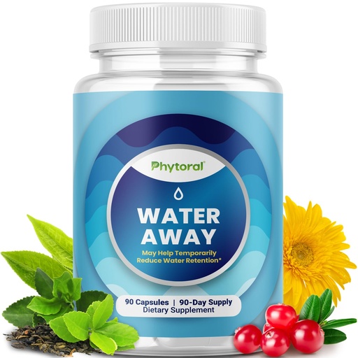 [BRSWGZQLOEHWCELG] Water Retention Pills for Women & Men - Herbal Diuretic Supplements - Fluid Retention Supplement with Dandelion Leaf Extract & Green Tea for Bloating Relief - Pills for Leg & Feet Swelling - 90 Count