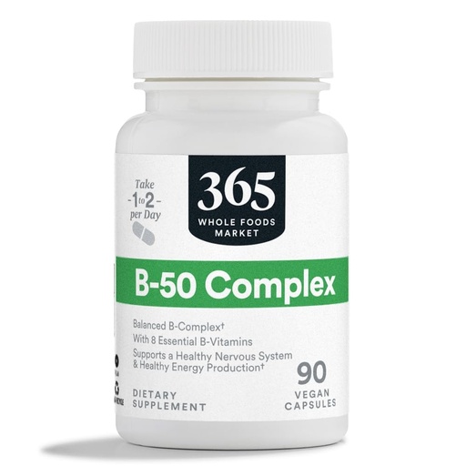[BRSWGZQBOYIGA3QY] 365 by Whole Foods Market, Vitamin B-50 Complex, Vegan, 90 Capsules
