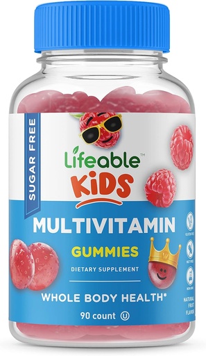 [BRSWYEA6OAGREYDO] Lifeable Sugar Free Multivitamin for Kids – Great Tasting Natural Flavor Gummy Supplement – with Vitamins A, C, D, E, Niacin, B6, Folate, B12, Biotin, Pantothenic Acid, Iodine, Zinc, – 90 Gummies