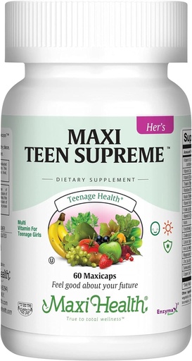 [BRSWIYAKCUOQ2DY3] Qızlar üçün Teen Vitamins 12-17 - D3, Iron, Kaloriya, Biotin, Digestive Enzymes - Enerji, Immune & Mood Support - 60 Count