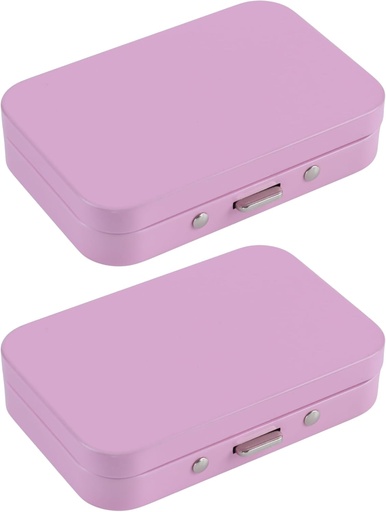 [BRSRAH3RAANR63LL] 2 PCS Pill Box cu oglindă, Portable 3 Compartment Medicine Pill Organizator, drăguț Pastile mici supliment Organizator Pill Deținutor pentru Purse Travel (Pink)