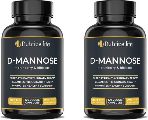 [BRSW2ZL6BUCGYEL7] Urinary Tract Infection Treatments D Mannose 1000mg Capsules - D-Mannose & Cranberry Pills with Hibiscus Extract - Strength Urinary Tract Health