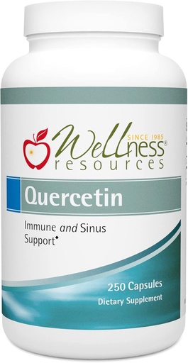 [BRSWI2Q3AQBRKHQZ] Оздоровчі ресурси Quercetin - Immune, Sinus і Allergy Support 1000mg на сервірування - (250 капсули/125 Сервінги) Vegan, Non-GMO