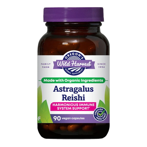 [BRSWIYT7DEPACADE] Oregon's Wild Harvest Astragalus Reishi Organic Herbal Supplement, 90 Count