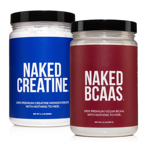 [BRSROATRCIORSC3H] Naked Pure Creatine Monohydrate 100 Servings + 100 Servings Unflavored Naked BCAAs Vegan Bundle