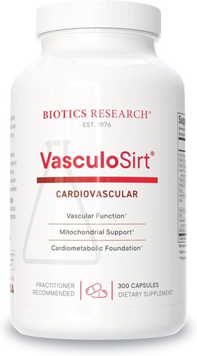 [BRSWGFDQC56GYFLV] Biotics Research VasculoSirt®– Formed with The Assistance of Mark Houston, MD, Καρδιαγγειακή και Υγιεινή Υποστήριξη για την Υγιεινή Ροή Αίματος, CoQ10, Resσβερατρόλη, ALA, Ginkgo - 300 Κάψουλες