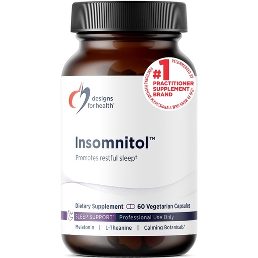 [BRSWIZT6CN4QAE3K] Designs for Health Insomnitol Capsules - Sleep Aid for Adults with Melatonin, L‑Theanine + 5-HTP - Calming Herbs Valerian, Lemon Balm + Passionflower - Vegan + Non-GMO Sleep Supplement (60 Capsules)