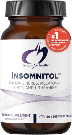 [BRSWIZT6CN4QAE3K] Sağlık Için Tasarımlar Insomnitol Capsules - Melatonin, L-Theanine + 5-HTP - Calming Herbsrian, Lemon Balm + Passionflower - Vegan + Non-GMO Sleep Supplement (60 Capsules)