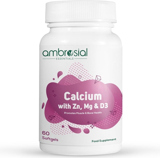 [BRSRMELQAF5RYH3L] AMBROSIAL Calcium Magnesium Zinc with Vitamin D3 Pack of 1-60 Capsules