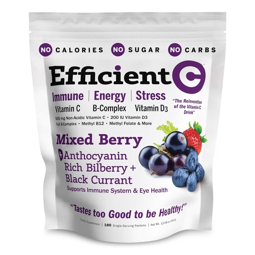 [BRSROZQOOQARYDQ2] ANDREW LESSMAN Efficient C Mixed Berry 180 Packets - Immune, Energy, Stress and Eye Health Support. Reinvention of The Vitamin C Drink. No Calories. No Sugar. No Carbs. Easy to Mix.