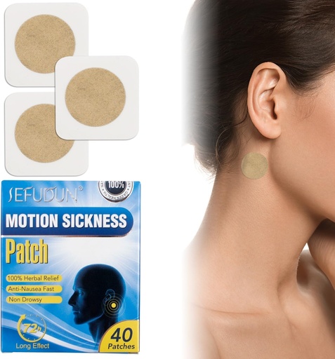 [BRSROBI7CMBRMD3G] Behind The Ear Motion Sickness Patches for Cruise. Pack of 9520 Beige Sea Sickness Patches for Cruise, Airplane, Car. Anti Motion Sickness Patch Behind Ear. Seasick Patch