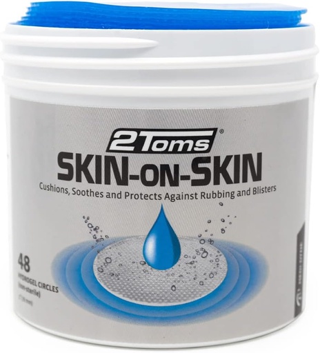 [BRSWIYYIBUDAGG3C] 2Toms Skin-On-Skin Hydrogel Circles for Blisters, Chafing, Stings, Irritations, and Skin Pain Relief, 48 3-Inch Circles
