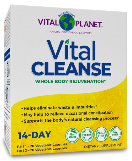 [BRSW2CY7DMNGY23V] Vital Planet - Vital Cleanse with Milk Thistle, Magnesium, Cape Aloe and Herbs, Natural Supplement for Occasional Constipation and Healthy Elimination, 2-Part - 14 Day Kit, 56 Capsules