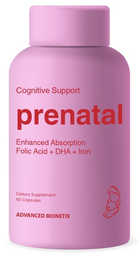 [BRSRO2YLPIAWMCLF] Advanced Bionetix Bio-Available Prenatal Vitamins for Women, Natural Methylated Folate Folic Acid, DHA Omega 3. Multivitamin Pre, During & Post Pregnancy